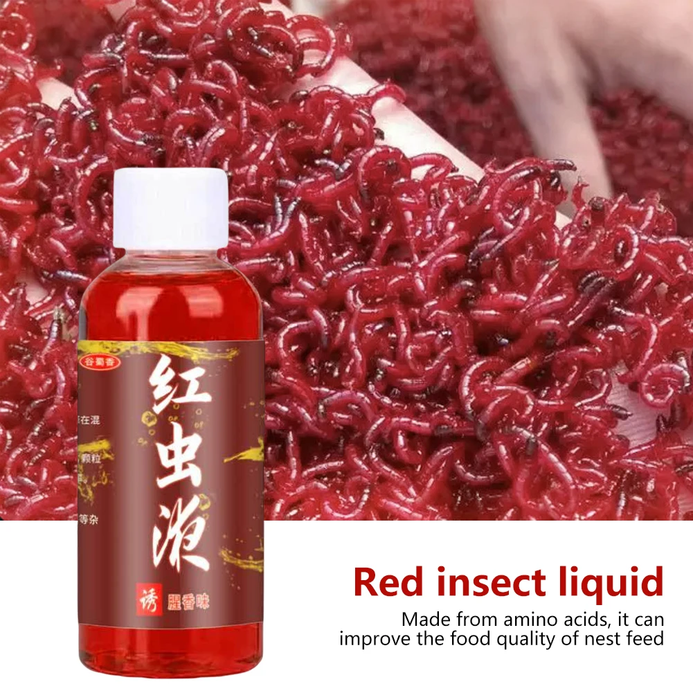 60ml Strong Fish Attractant Concentrated Liquid Blood Worm Scent Fish Attractant Spray Flavor Additive Fishy Trout Carp Bass
