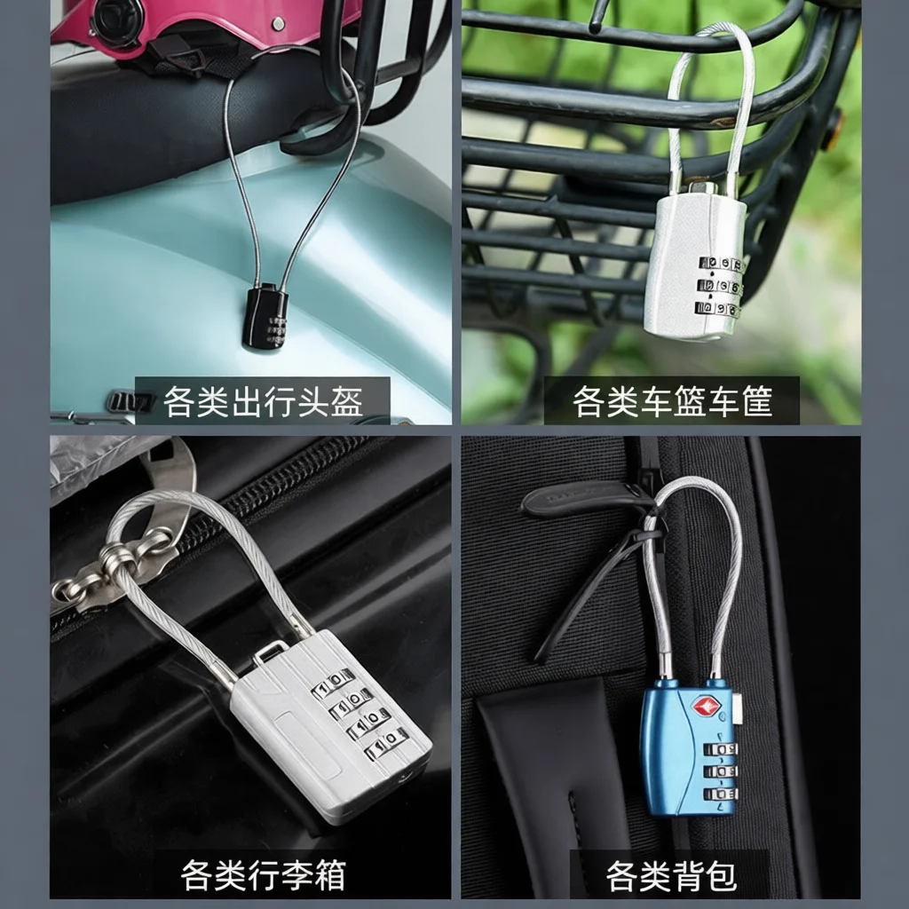 Mini Wire Combination Padlock Portable Steel Lock For Gym Locker Backpack Travel Case Drawer Security Protection