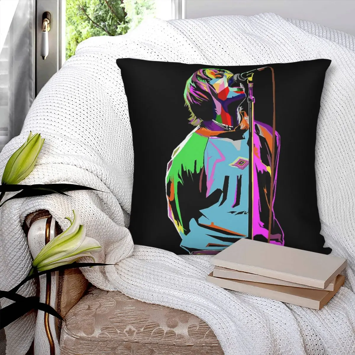 Liam Gallagher Art Square Pillowcase Polyester Pillow Cover Velvet Cushion Zip Decorative Comfort Throw Pillow For Home Car