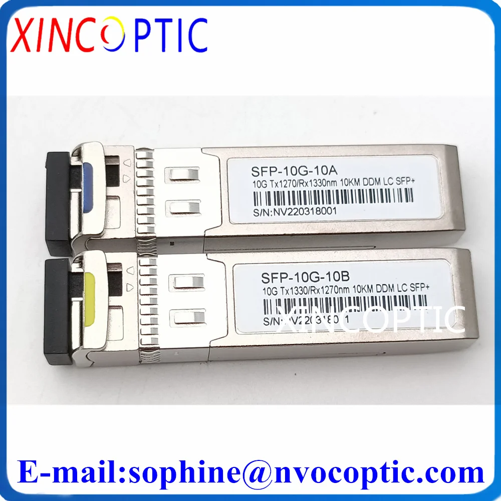 20Pair 10G BIDI SFP 10Km Tx1270/Rx1330nm LC Connector DOM 10Gbps WDM Mini GBIC Transciever Compatible Mikrotik and Cisco Code