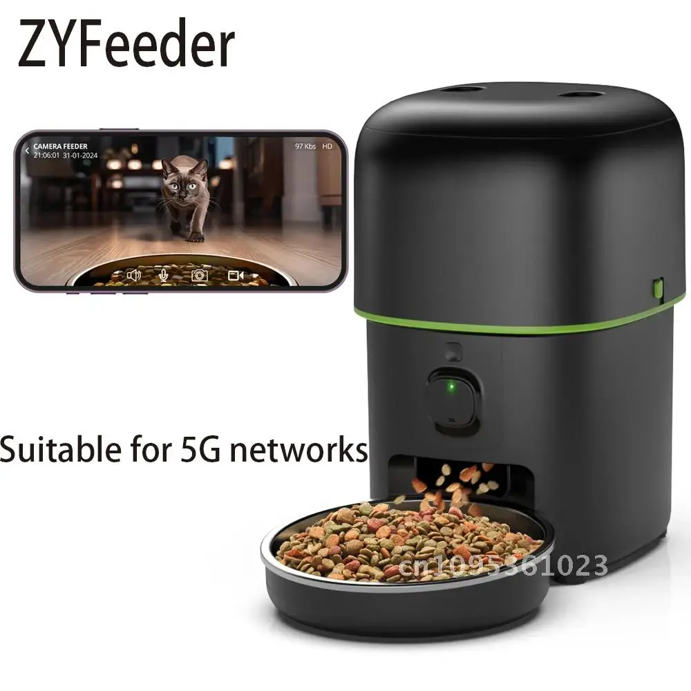 2L 5G Camera Pet Feeder Automatic Cat Smart Food Food Auto Video Dog Bowls Quantitative WIFI Timed Slow Food Dispenser Feeding