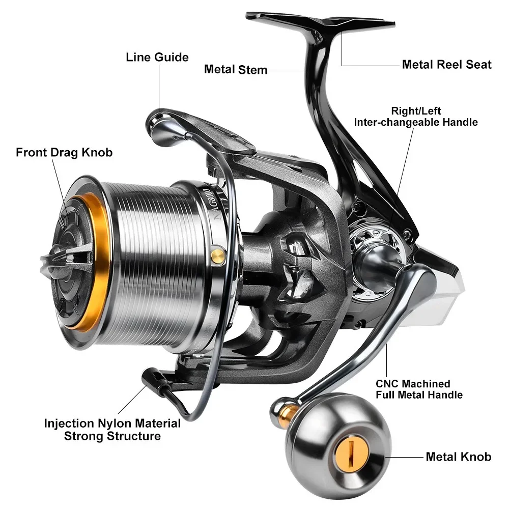 Carrete Spinning 8000S – 18KG arrastre 4,8:1 pesca mar - imagen 3