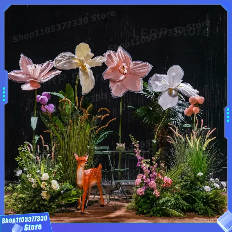 Large Pleated Paper Rose Artificial Flower Wedding Decoration Home Interior Window Ornament Simulation Bionic Floral