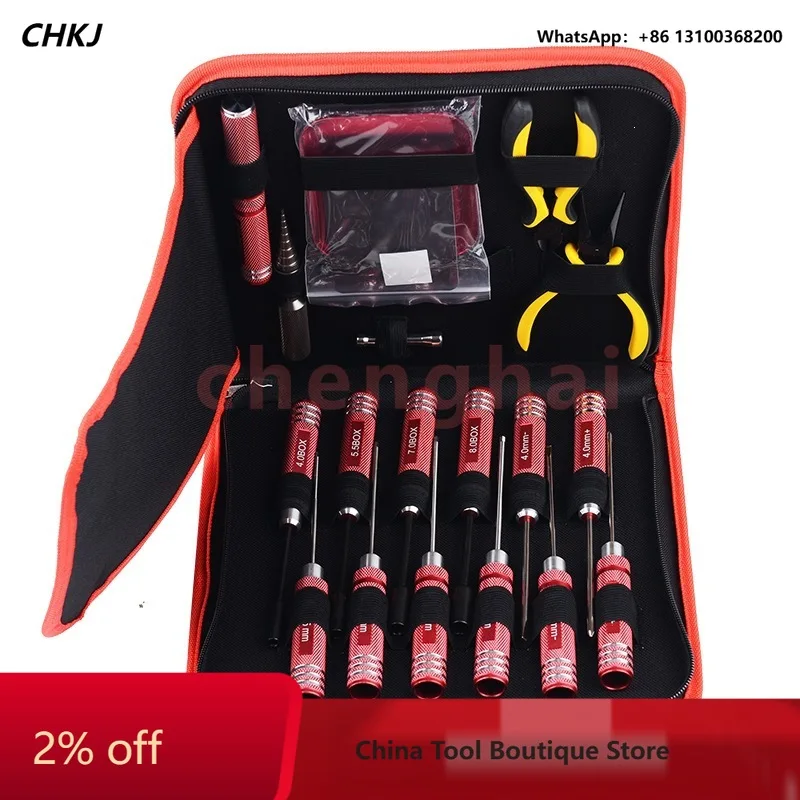 18‑Piece RC Car Repair Tool Set, Hex Socket, Phillips & Flat‑Head Screwdriver, Bearing Removal Kit, Screw Driver Tool Bag