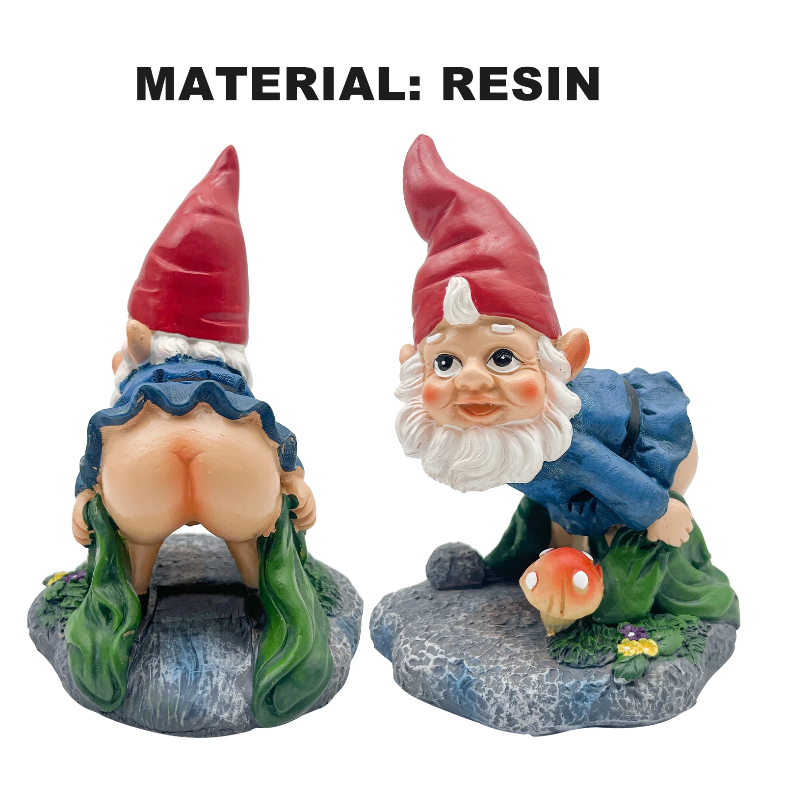 

Resin Dwarf Water Pipe Expander Lawn Gnome Statue Decorative Cover Rain Gutter Extension Garden Waterproof Sculpture