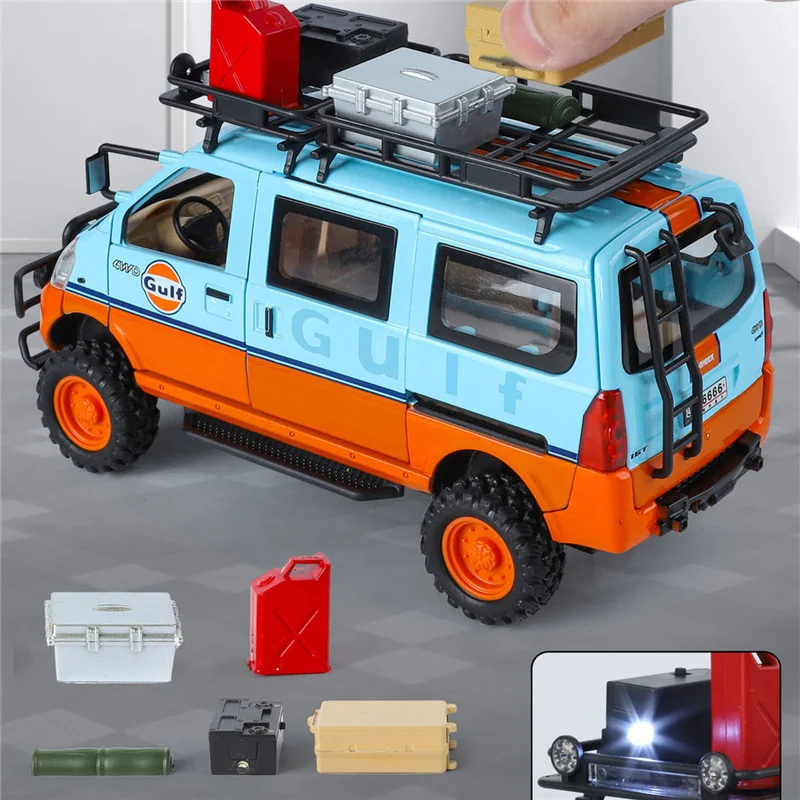 1:24 Mitsubishi Delica Off-road Vehicle MPV Alloy Car Model Simulated Sound and Light Toy Car