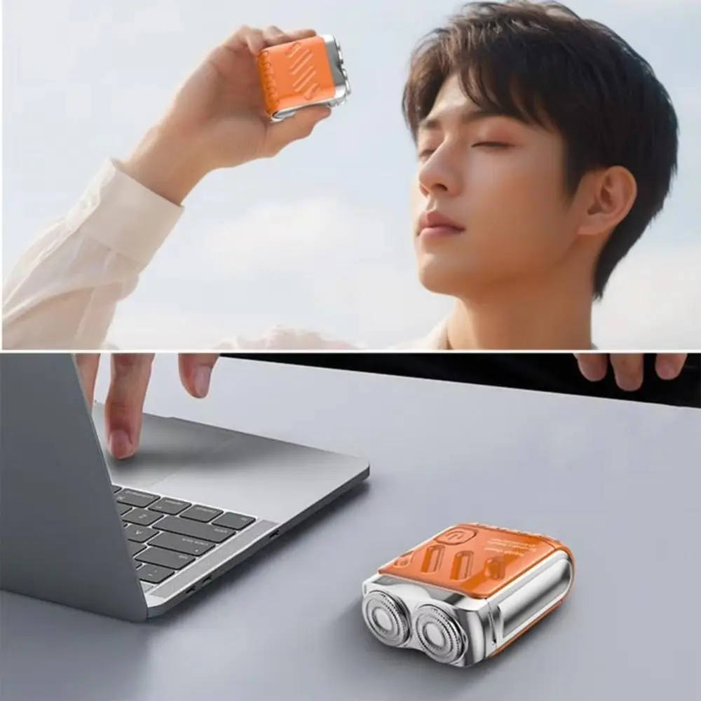 

Гладкая мини-мужская электробритва, магнитная водонепроницаемая портативная роторная бритва с двойной головкой, удобный триммер для бороды, подарки