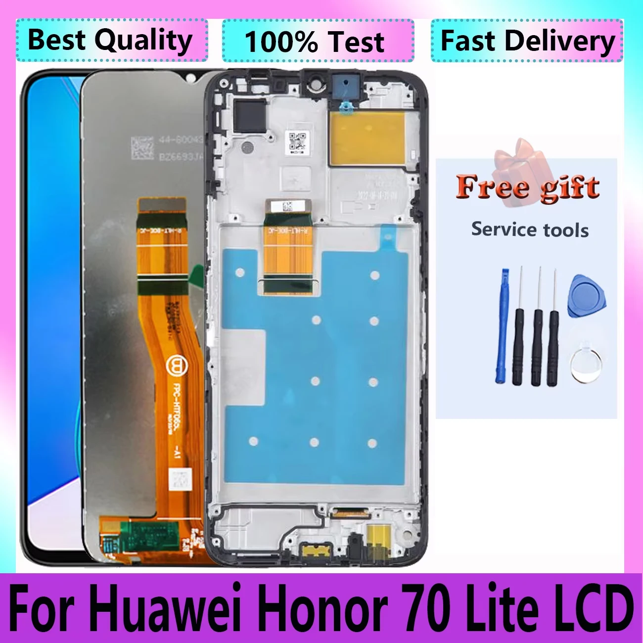 6.5\'\'Pantalla For Huawei Honor 70 Lite RBN-NX1 Full With Frame Display Screen Touch Panel Digitizer Replacement Repair LCD Parts