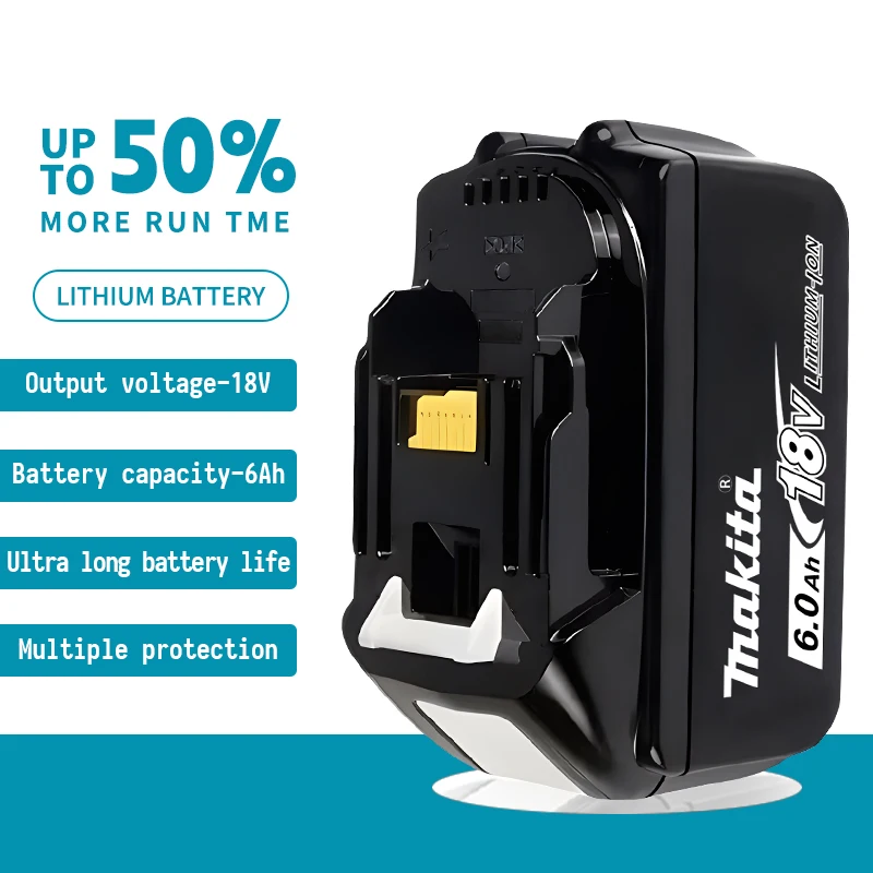 Original Makita 18V battery, 6Ah BL1850B lithium-ion replacement battery, BL1850 BL1860B BL1860 BL1840B BL1830B BL1830 LXT400