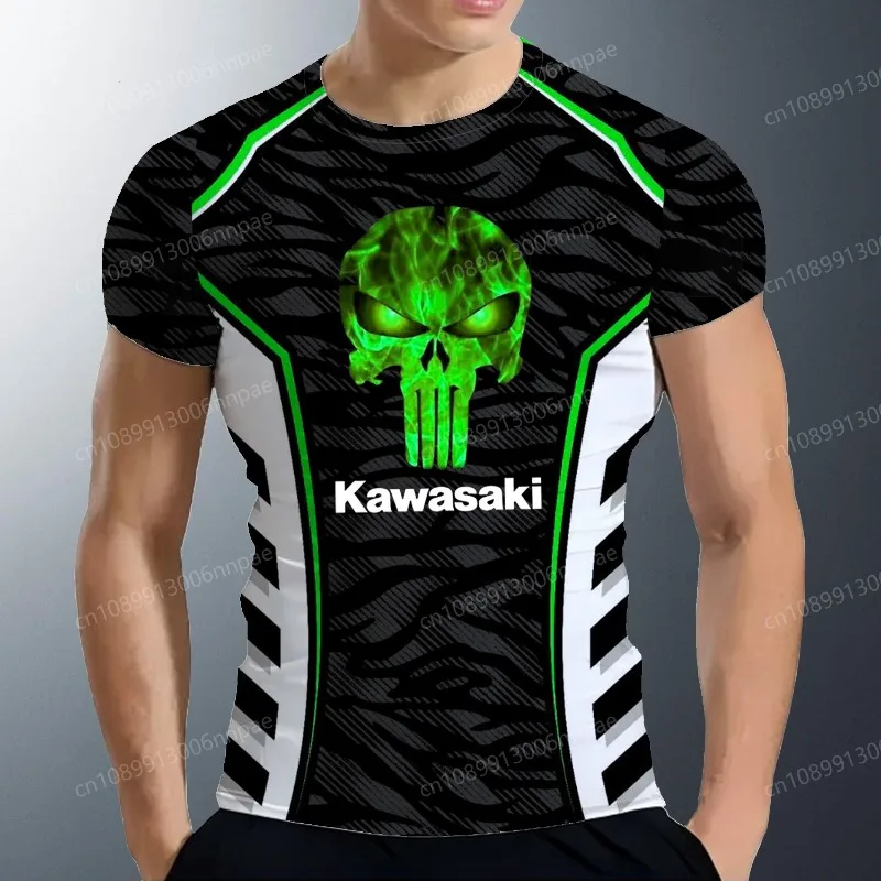 

Men Women New T Shirt Kawasaki Motorcycle Logo Graphic 3D Print Hip Hop Cool Tops Summer Men Rider Sports Quick Drying T-shirts