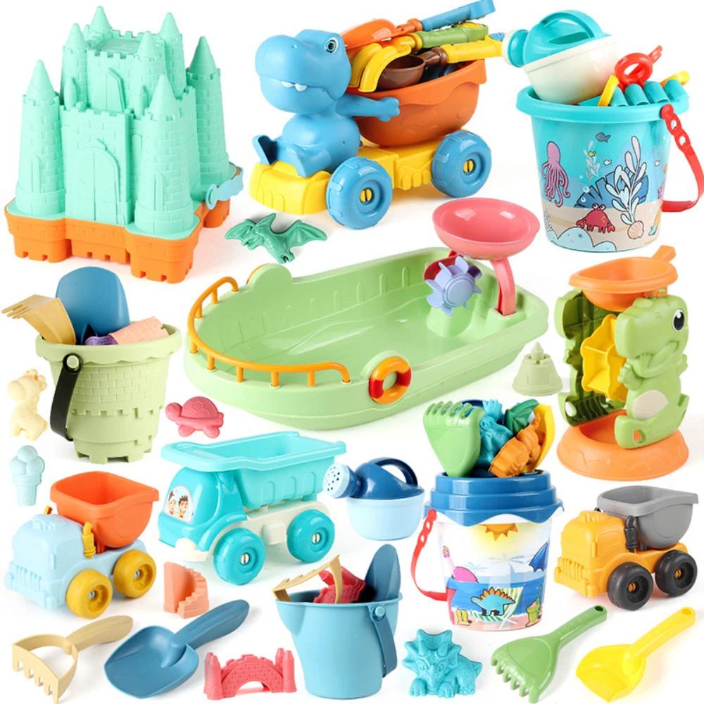 Set di giocattoli da spiaggia Regalo Giocattolo da spiaggia Pala Barca da spiaggia Estate all'aperto Castello da spiaggia Modello Giocattolo Carrello da spiaggia Set di giocattoli Giocattolo d'acqua