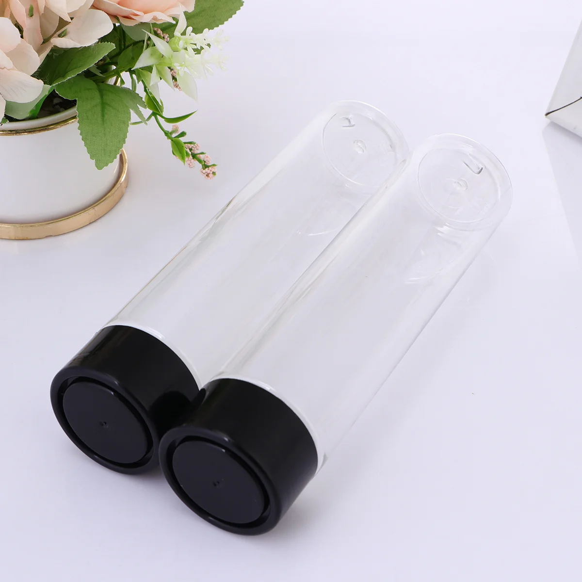 

12Pcs Transparent Plastic Storage Bottles Food Safe Pet Containers for Water Juice Beverage 400ml Beverage Bottles