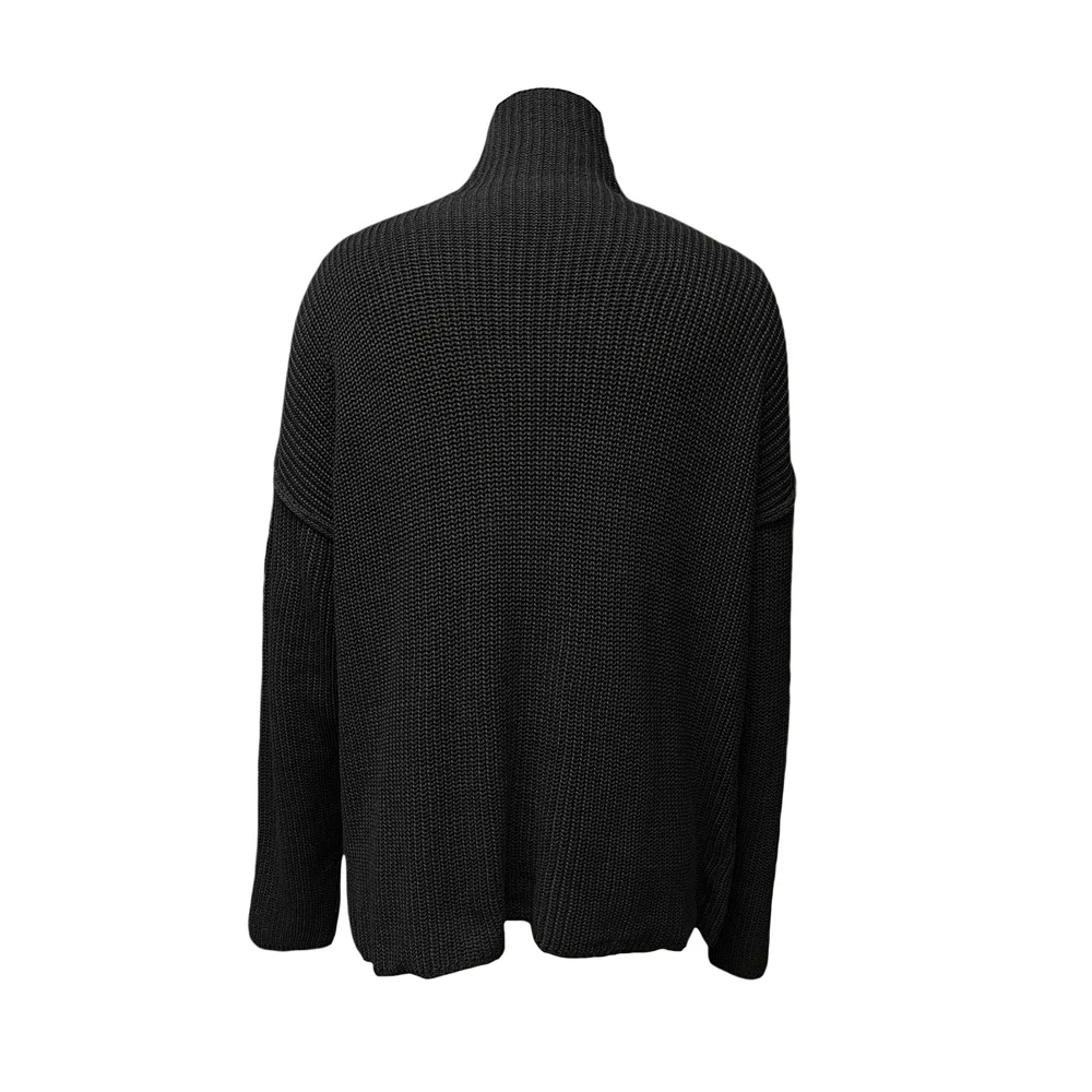 Douhoow Women Hollow Out Oversized Jumper Loose Turtleneck Ribbed Knitted Sweater Autumn Winter Pullovers Knitwear 2022 New