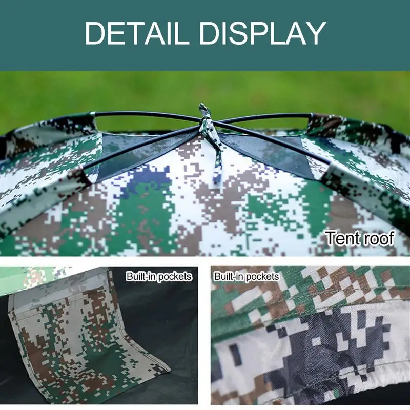 2 Person Rain Proof Canopy Tarp Camouflage Tent Outdoor Camping Tents Accessories Ventilation Window Mesh For Hiking Travel