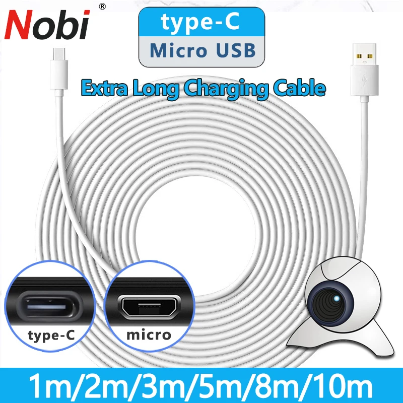 Kabel pengisi daya USB Tipe C, kawat ekstensi pengisi daya USB Tipe C 10m/8m/5m/3m untuk Samsung Xiaomi Huawei Android Universal