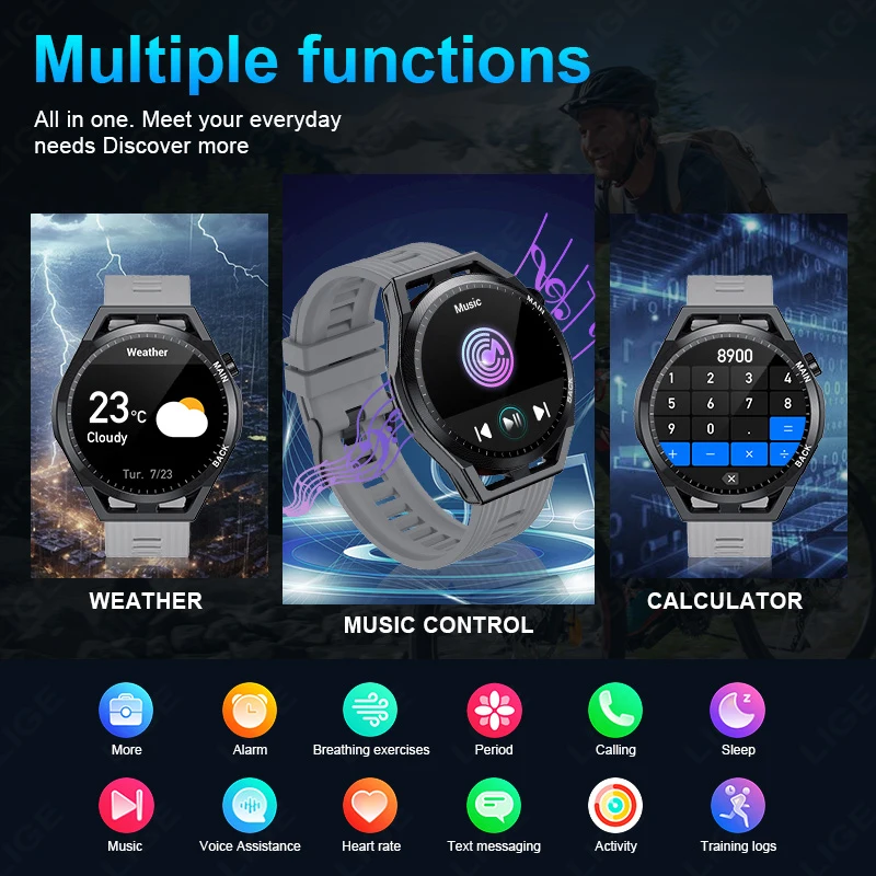 軍事アウトドアスポーツ NFC スマートウォッチメンズ 3ATM 防水心拍数フィットネスブレスレット Bluetooth 音声通話スマートウォッチ 2025