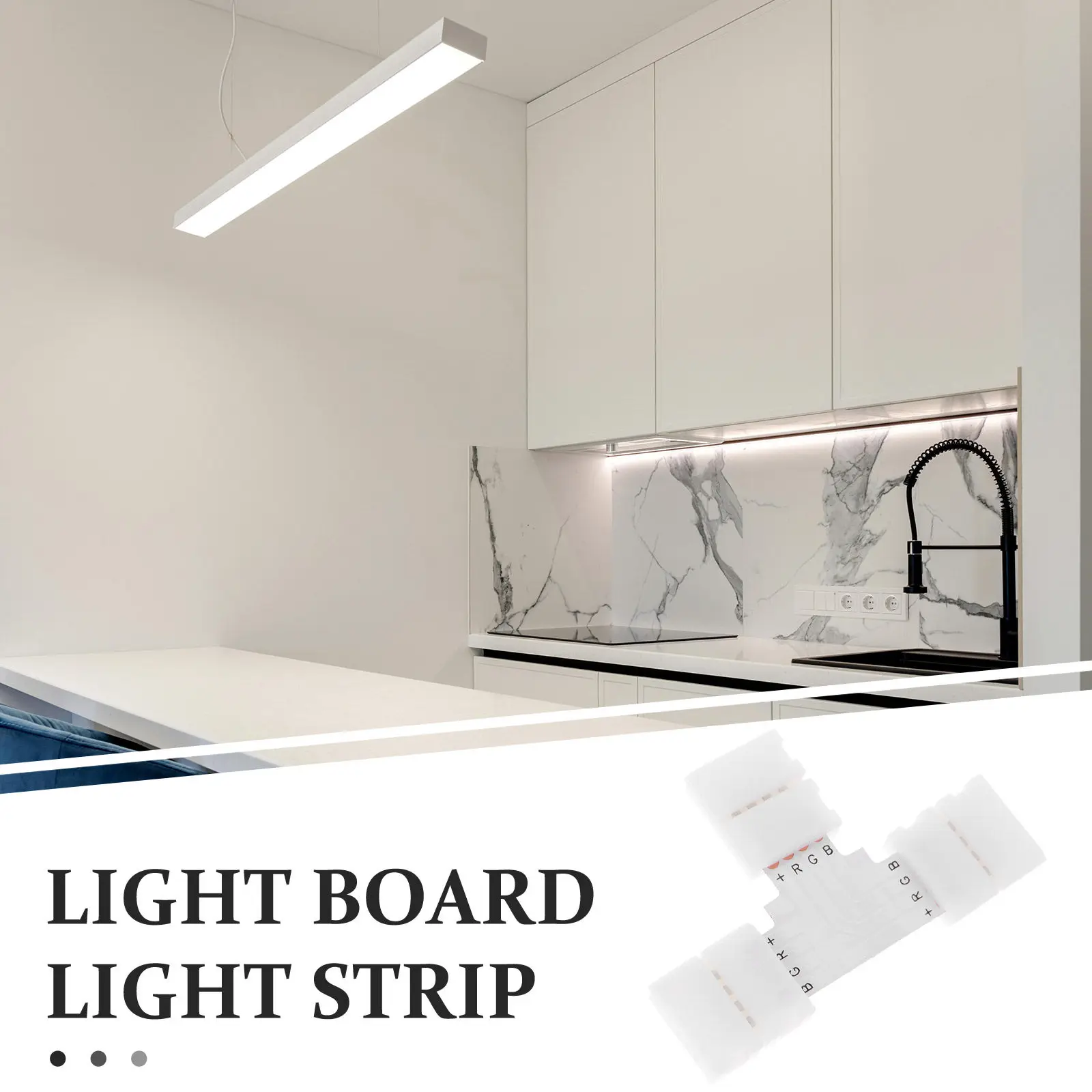 6Pcs LED Strip Light Connectors 4 Pin Solderless L Shaped 10Mm Stable Safe Connection for Rgb 5050 LED Strips Home Office Use