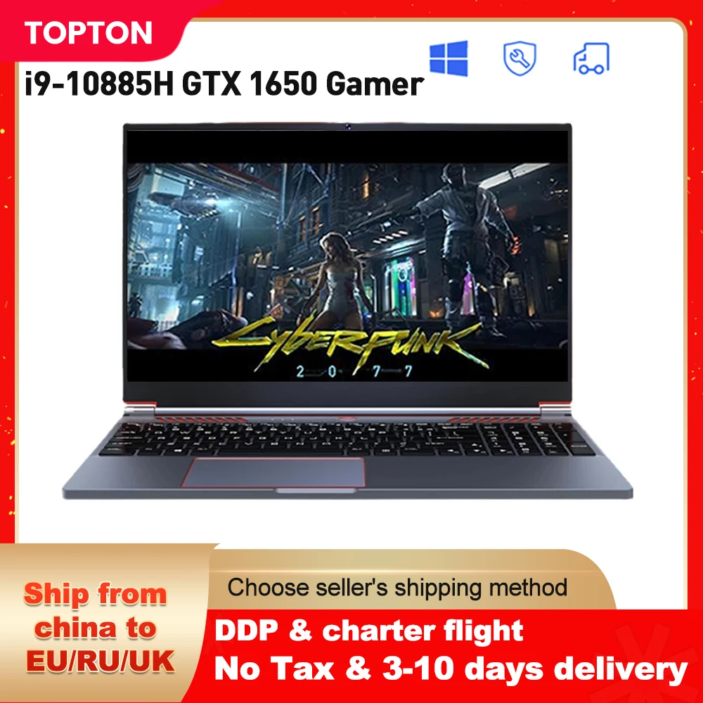 

Newest Ultra Slim Gaming Laptop 16.1” FHD IPS Large Screen Nvidia GTX 1650 4G Intel Core i9 10885H i7 PC Gamer Windows 11 WiFi