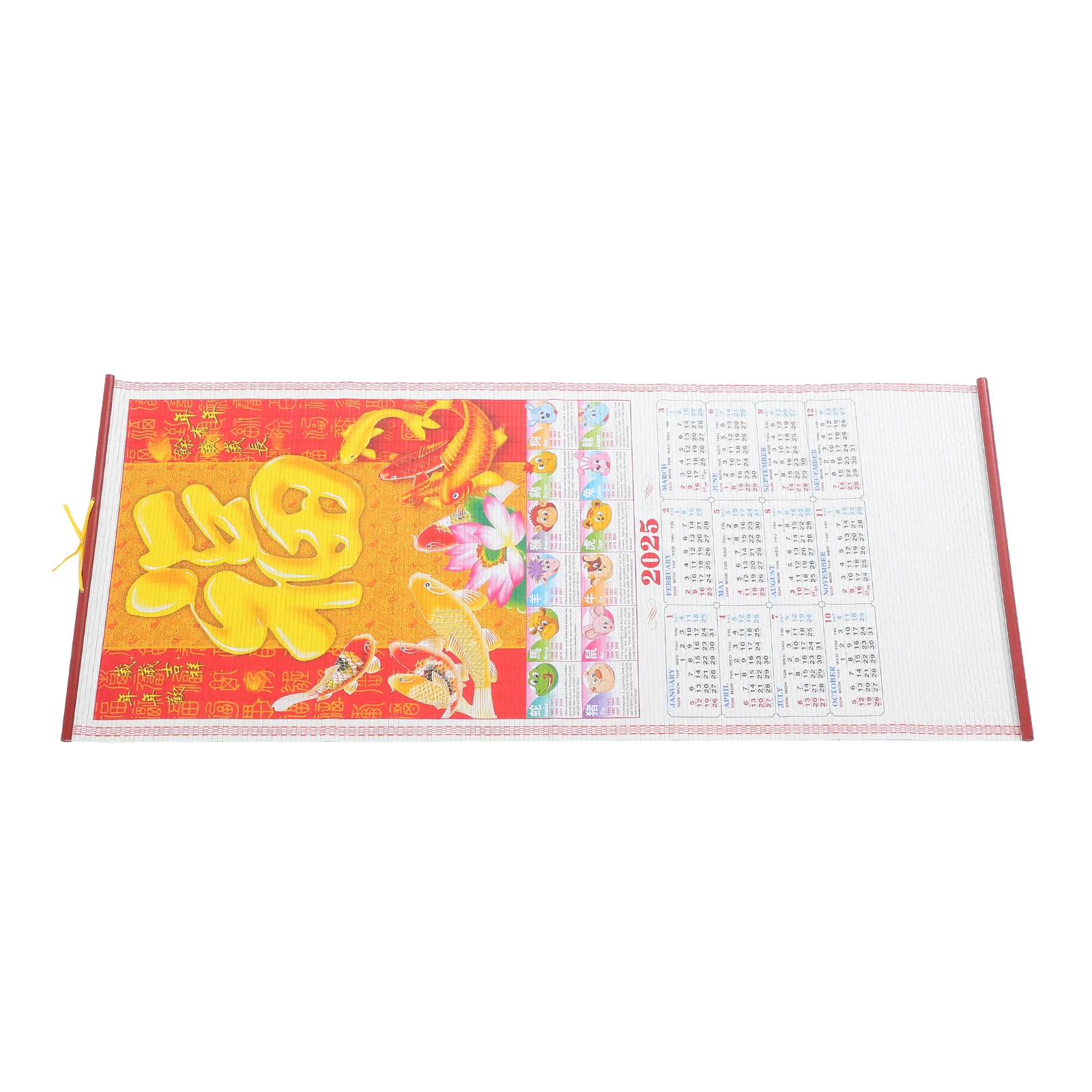 

Hanging Scroll Calendar 2025 Snake Year Imitation Rattan Wall Monthly Planner Home Office Decor Functional Daily Sturdy