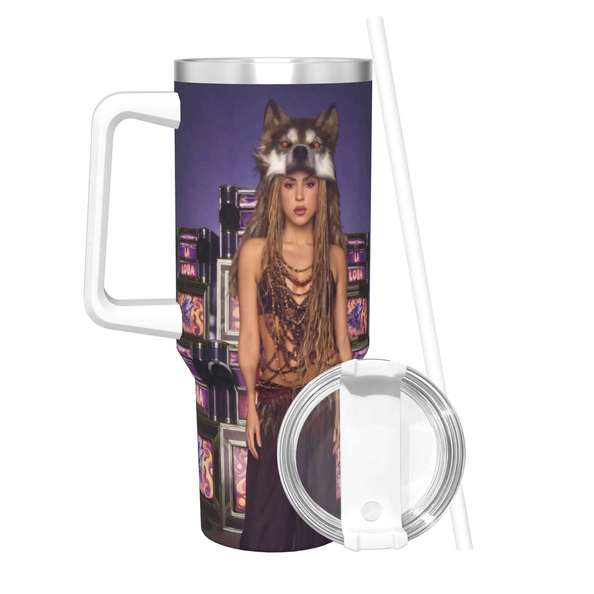Shakira Singer Tumbler 40oz Stainless Steel Double Wall Vacuum Insulated  Tumblers Mug With Straw