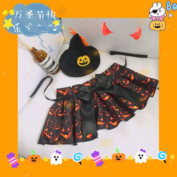 Halloween Pet Cosplay Costume Party Pet Hat Cat Pumpkin Headwear Pet Hair Ornament Mage Dress Up Dog Cloak