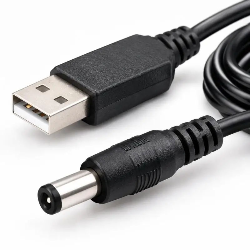 USB-A to 21V 5.5x2.1mm Charging Cable, 5V 3A Input and 0.3A Output for Compatible Rechargeable Batteries, 2-Cable D2RC