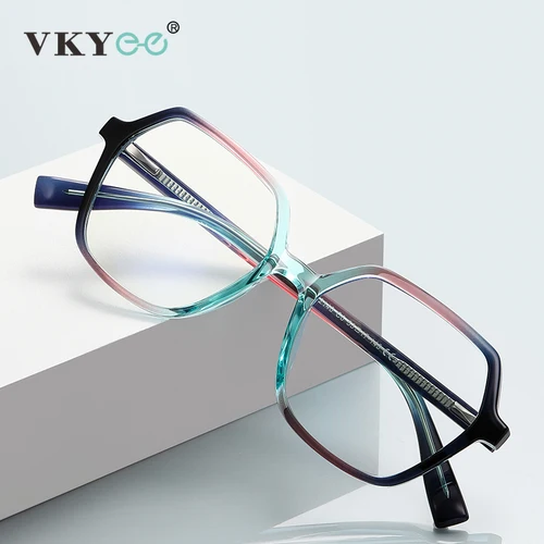 VICKY, gafas cuadradas geométricas con diseño de montura grande, gafas antiluz azul a la moda para mujer, gafas graduadas personalizadas 2140