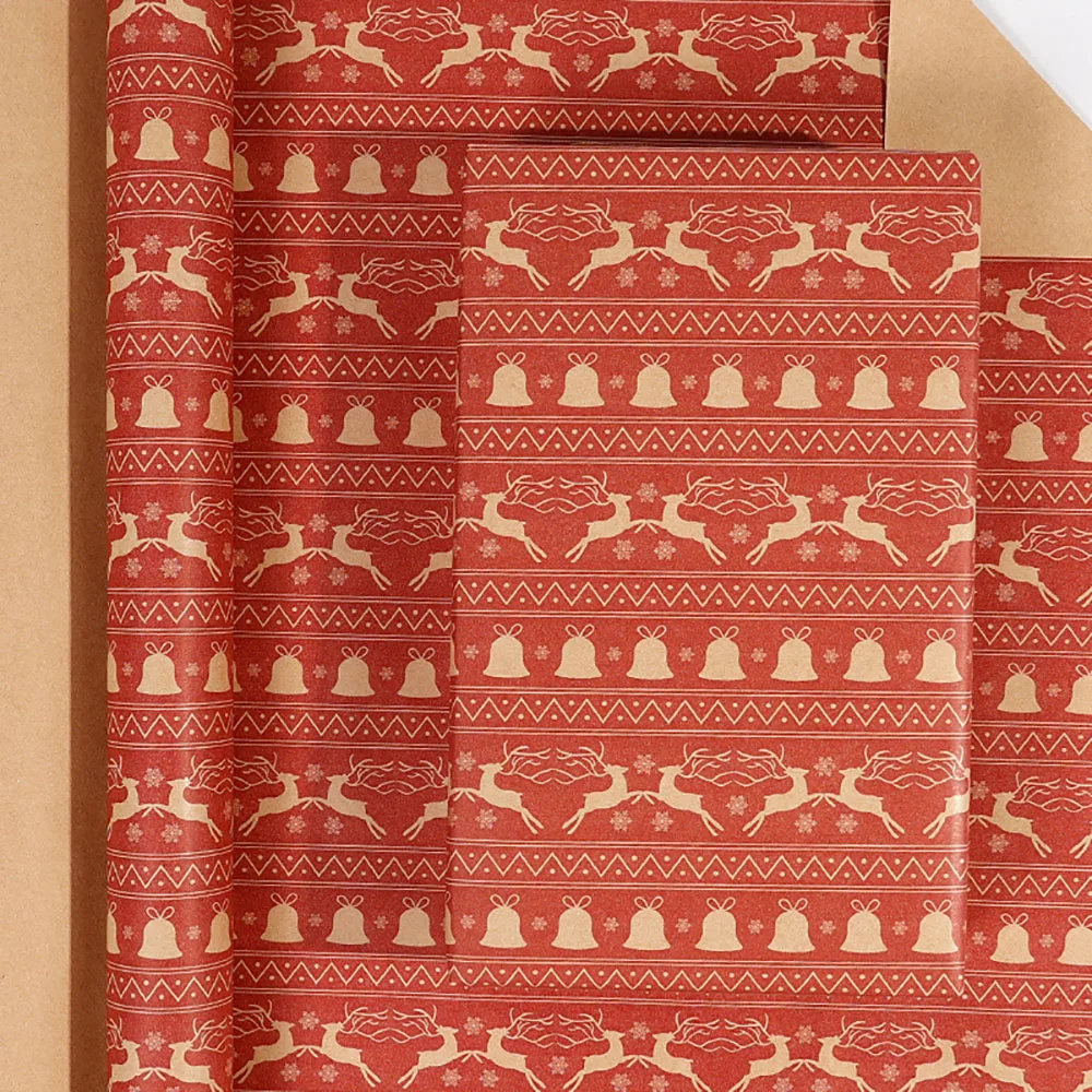 Christmas Gift Wrapping Paper Patterned Snowman Wrapping Paper Kraft Gift Wrap Large Santa Claus Wrapping Paper For Holiday New