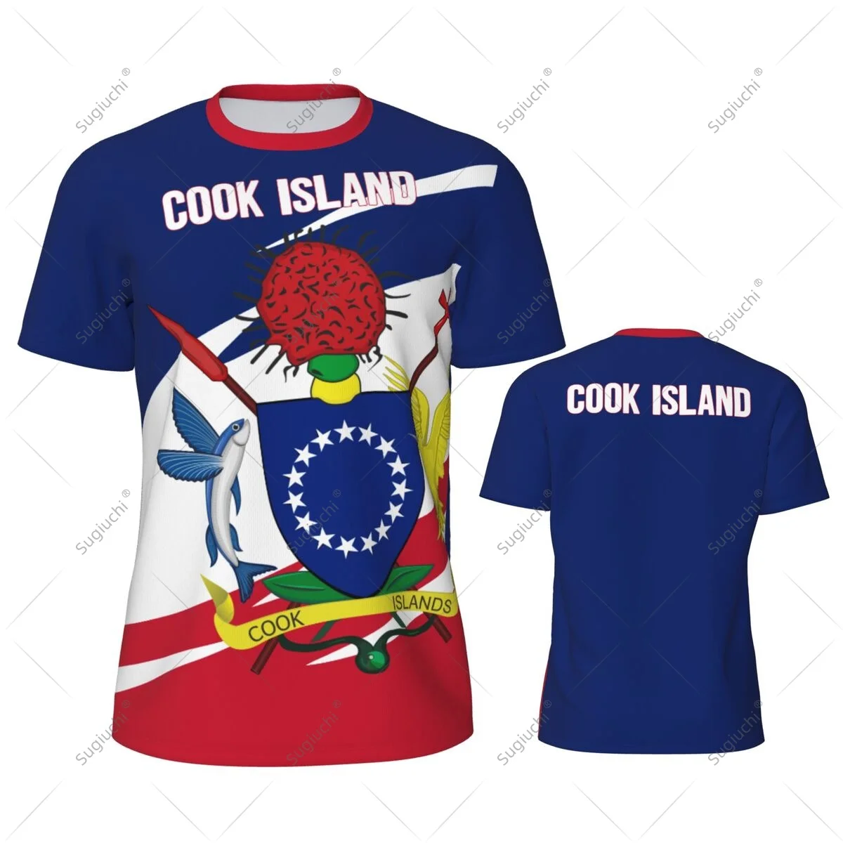 Cook Islands Flag Men Sports T-shirt Women Tees jersey for Soccer Football Running Bike Tennis Fitness Fans