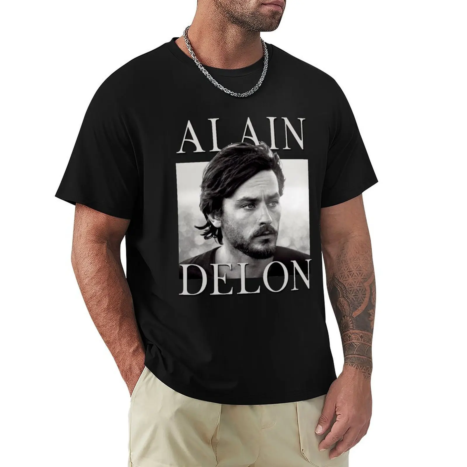 alain delon french actor T-Shirt Trendy Pattern T-Shirt for Men