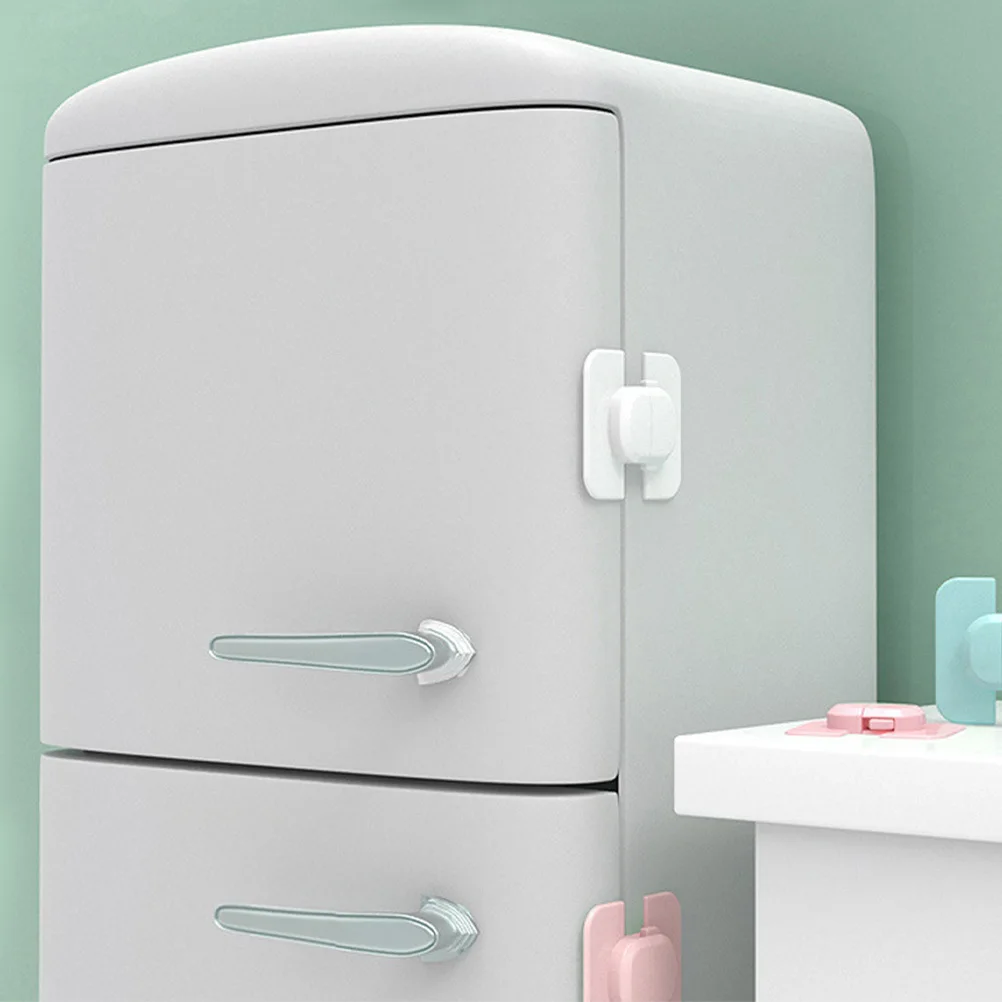 4 pçs bloqueio de segurança da criança para porta da geladeira à prova de crianças bloqueio de segurança do bebê geladeira freezer porta à prova trava proteção de dedo