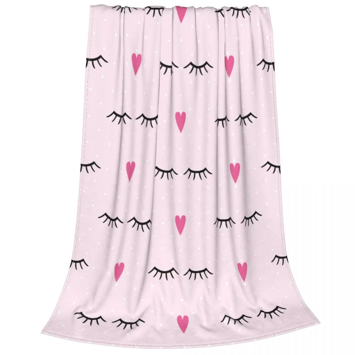 Cute Closed Eyes Plush Blanket Cartoon Beauty Eyelash Funny Throw  for Home Hotel Sofa 100*130cm Twin Queen King Size