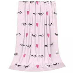 Cute Closed Eyes Plush Blanket Cartoon Beauty Eyelash Funny Throw for Home Hotel Sofa 100*130cm Twin Queen King Size