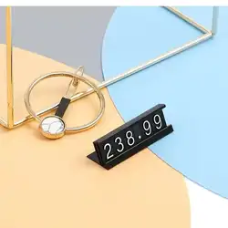 Aluminum Frame Jewelry Numeral Pricing Cube Sign Adjustable Number Price Display Counter Stand Tag Label Set For Retail Shop