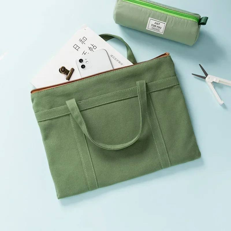 Bombs Case Canvas Portable Large Capacity A4 File Bag for Men, Conference File Organizing Bag, Business Storage Bag, A4, 1Pcs