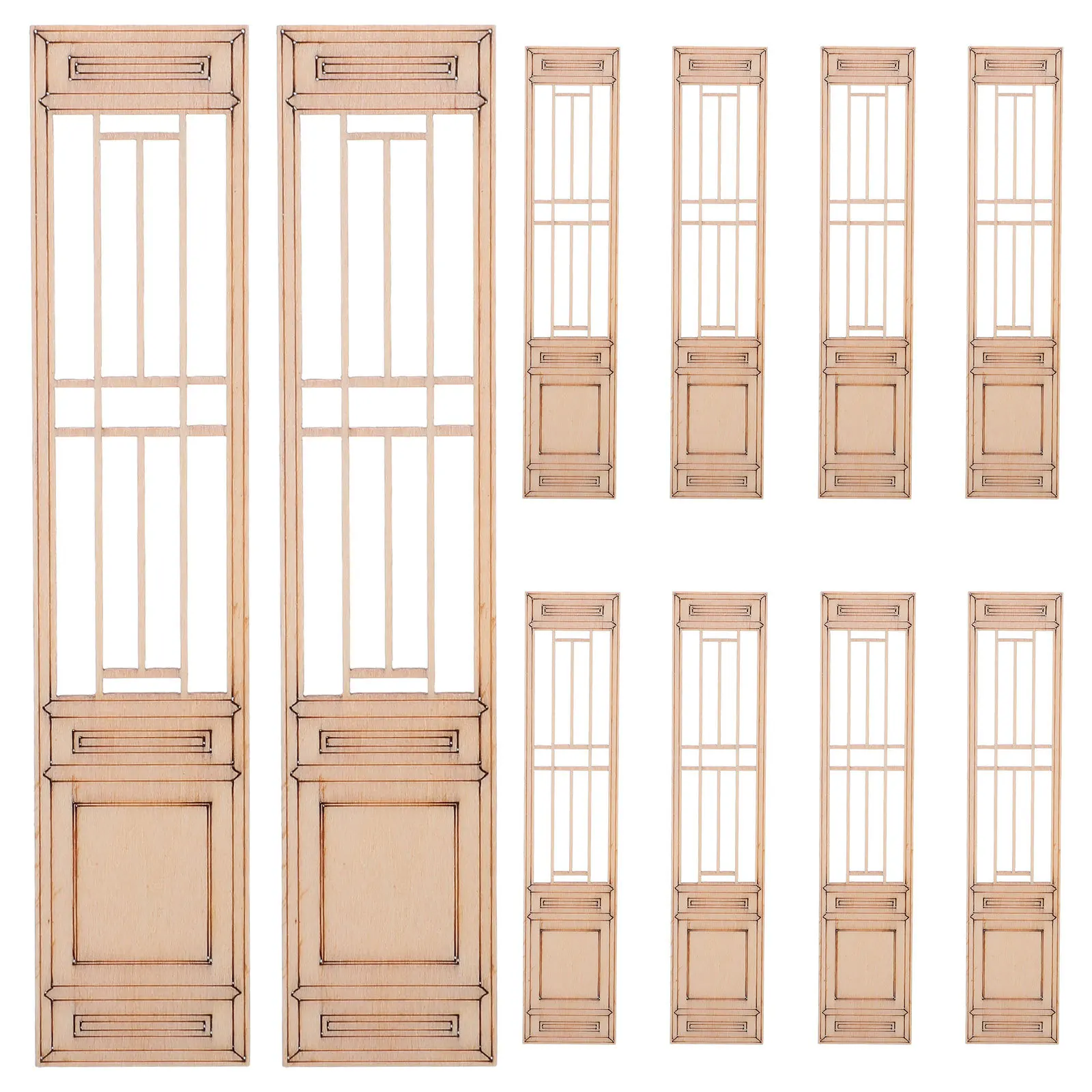 10 stuks miniatuur houten scherm Chinese stijl ingewikkelde gesneden natuurlijke houten afwerking voor sprookjestuin micro landschap DIY decoratief