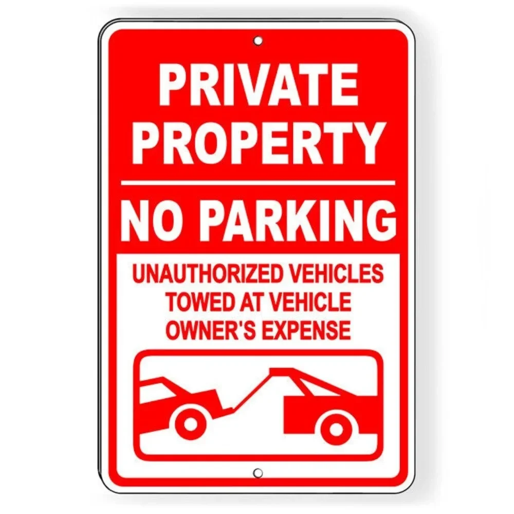 Private Property No Parking Sign - Vehicles Will Be Towed