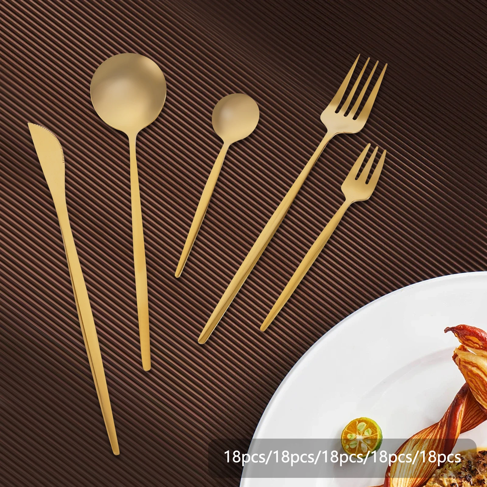 

Набор столовых приборов из нержавеющей стали, 90 шт., вакуумное титановое покрытие из стали 410/420, можно мыть в посудомоечной машине для свадьбы/вечеринки/ресторана