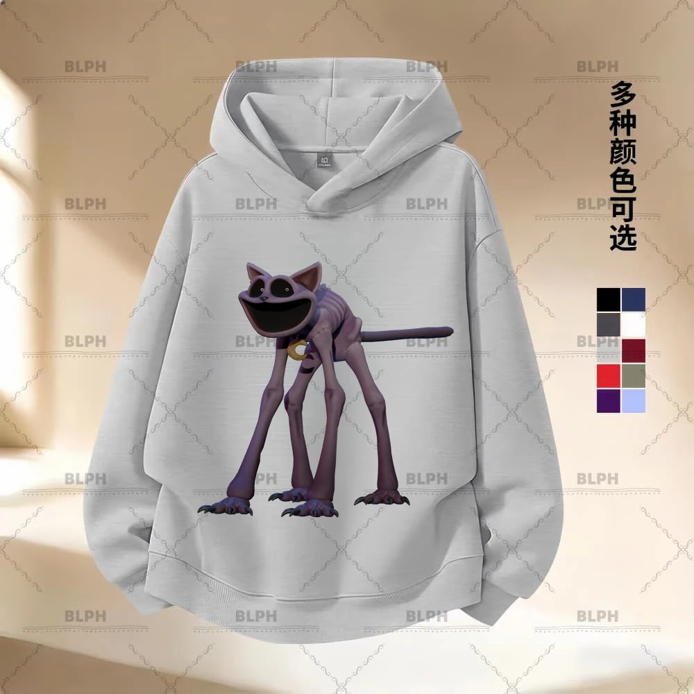 

Детская толстовка в уличном стиле с принтом Poppy Playtime CatNap, толстовка с длинными рукавами, весна-осень