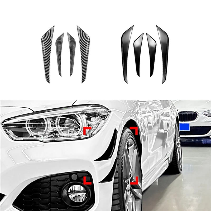 

Car Front Bumper Outer Side Splitter Spoiler Canard Trim For BMW 1 Series F20 F21 M Sport 2015-2019 Carbon Fiber-A67F