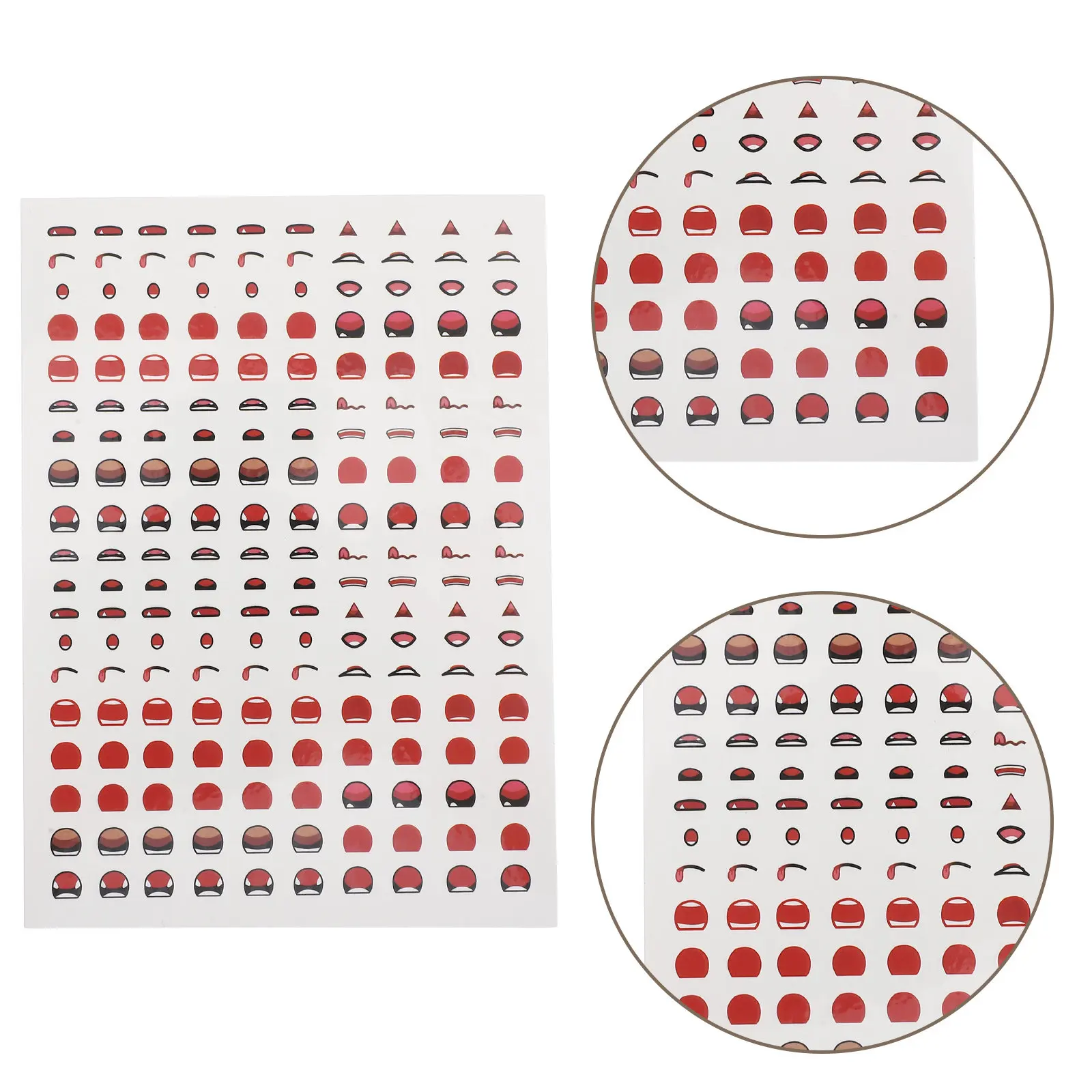 

4 Sheet Cute Cartoon Mouth Decal Stickers Self-Adhesive Expression Stickers for DIY Clay Puppets Scrapbooking Stationery