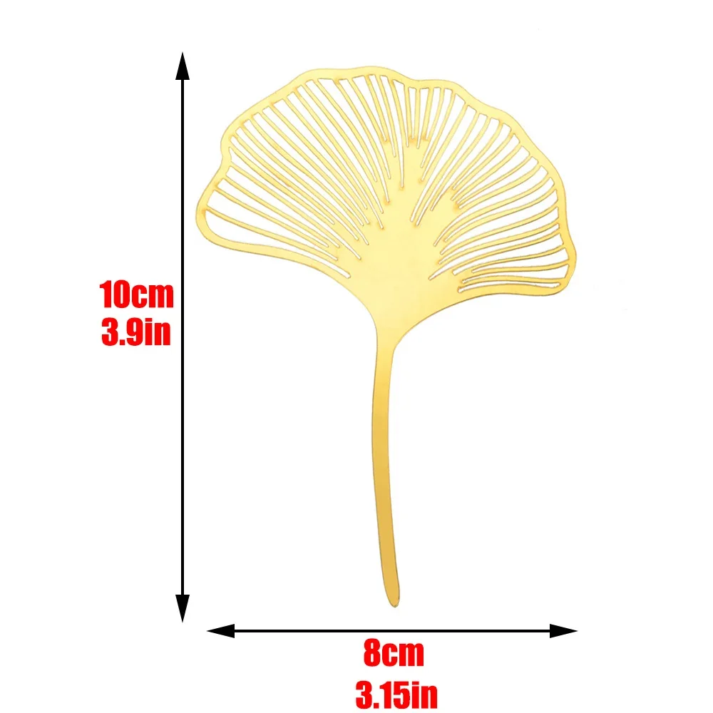 Acrylic Gold Ginkgo Leaves Cake Topper Happy Birthday   Baking Accessories Party Supplies  Decorating Tools