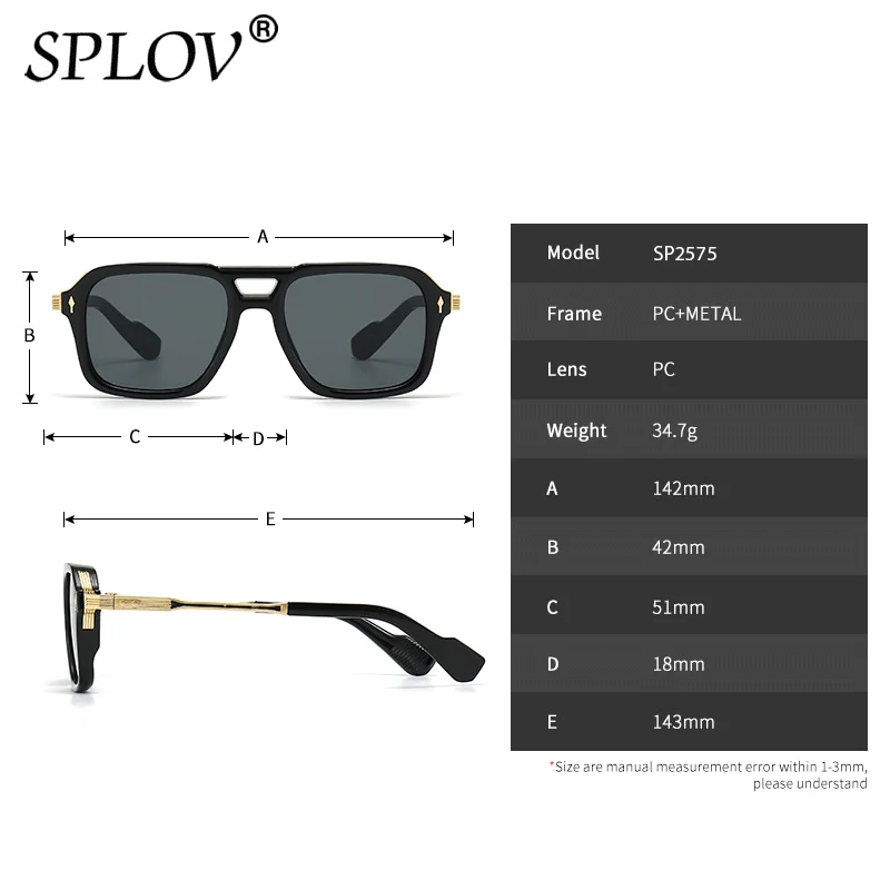 Fashion Square Sunglasses Retro Rivets Double Bridge Men Punk Gradient Glasses Vintage Rectangle Women Shades Ins Trendy UV400