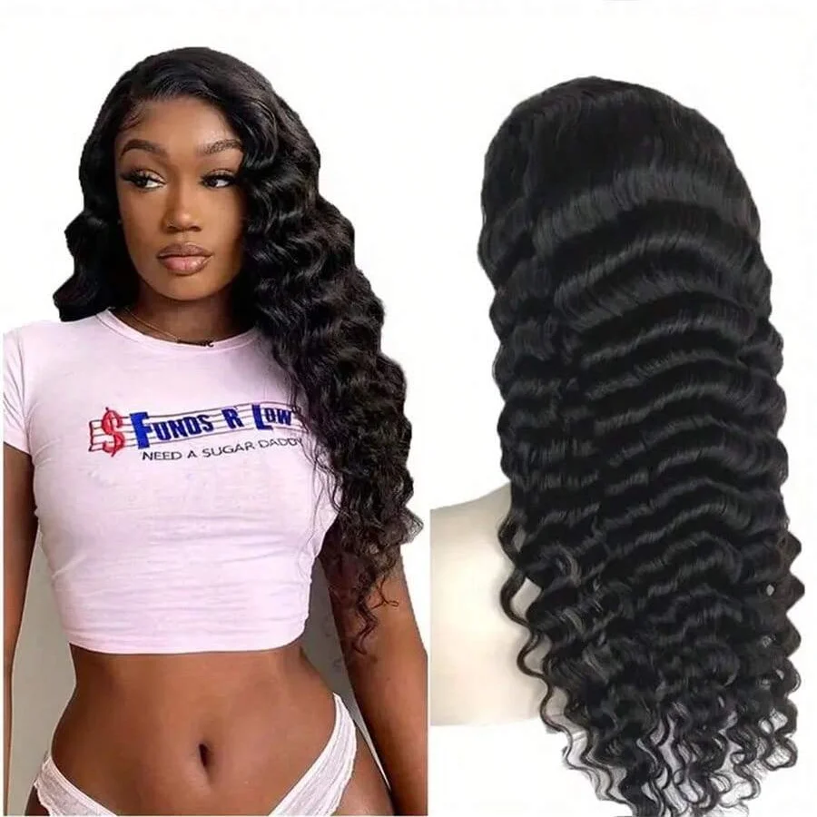 Brazilian Remy Human Hair Lace Front Wigs Deep Wave 13x4 ,4x4,13x6 3 Days Delivery