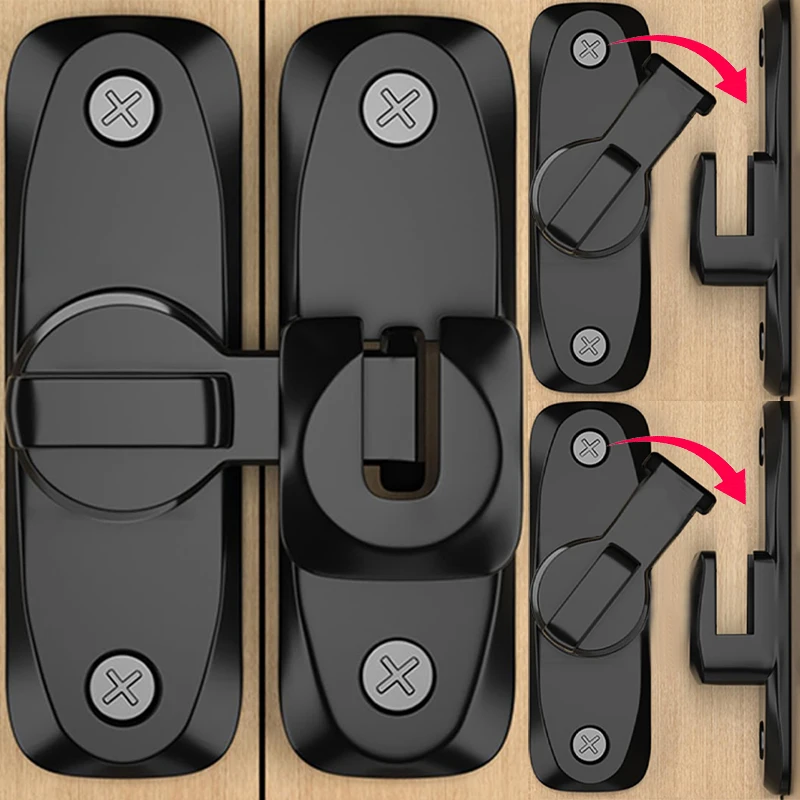 4/1PCS Stainless Steel Hook Latch Window Drawers Cabinet Locks 90 Degree Barn Door Latch Bolt Hook Sliding Gate Buckles Hardware