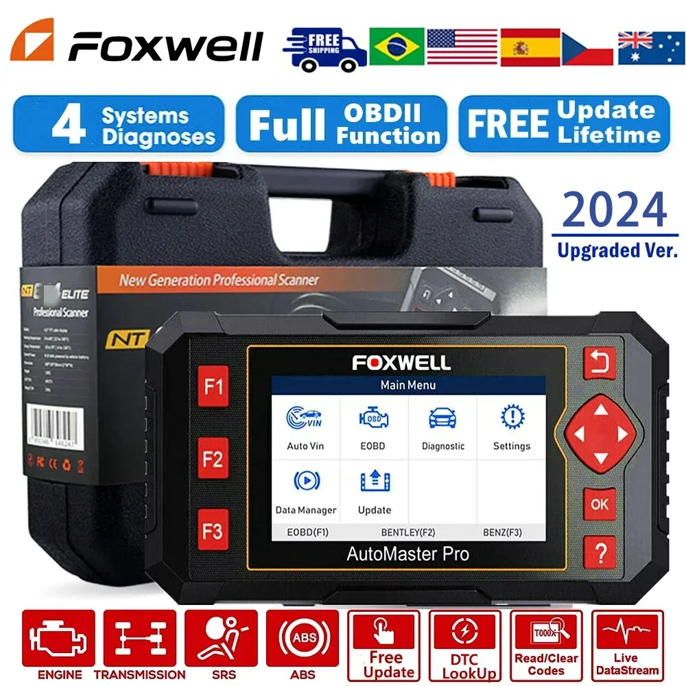 

FOXWELL NT604 Elite OBD2 Scanner ABS SRS Transmission Enigne Code Reader Turn Off Light OBD 2 Auto Diagnostic Tool for All Cars