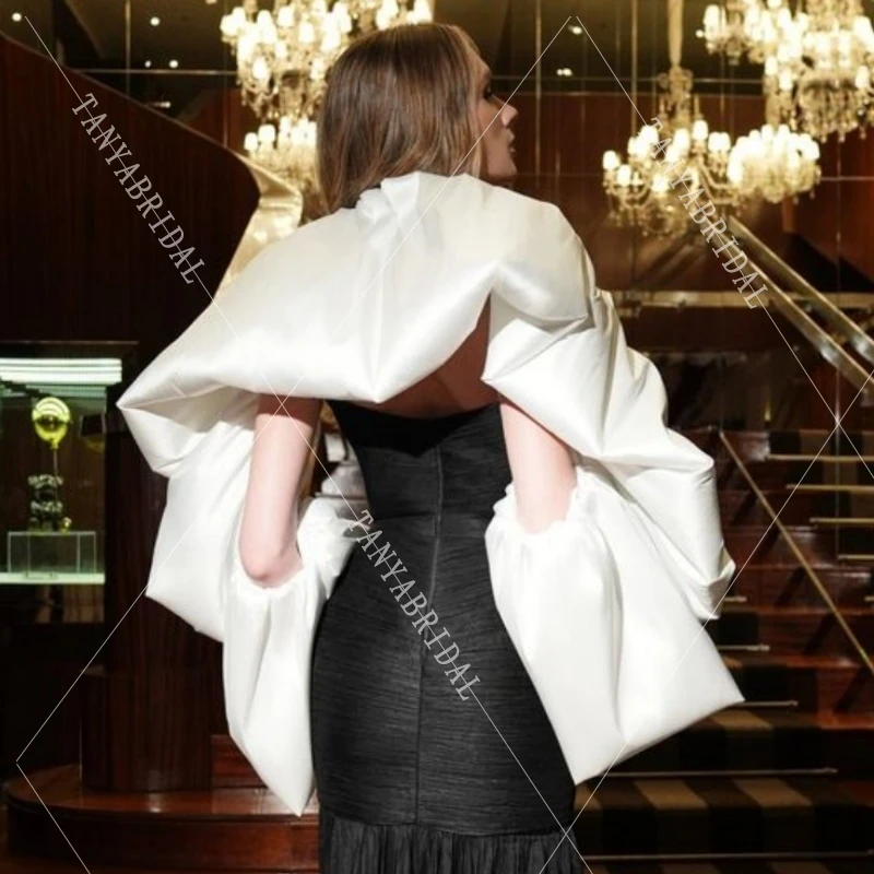 Mikado Satin Cloud Rimovibile Lady Wrap Chic Puff Giacca alla moda Performance Outfit Bolero