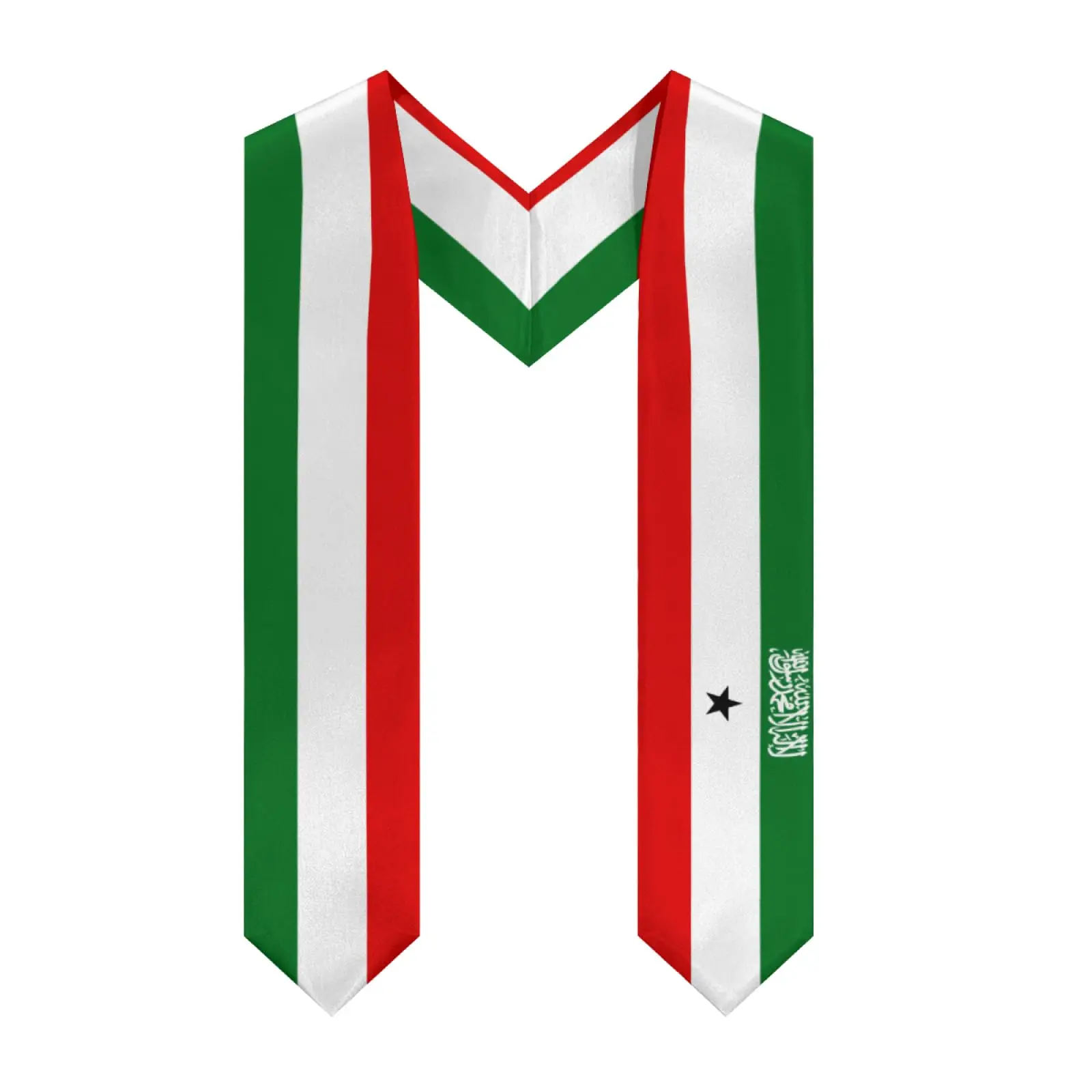 

2025 Somaliland Flag V-neck Graduation Stole Shawl Sash Honor For Study Aboard International Students