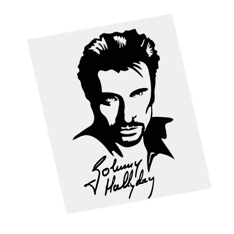 S62315# Johnny Hallyday Black Transparent Car Sticker Vinyl Decal Waterproof Decor for Motorcycle Bumper Car Accessories