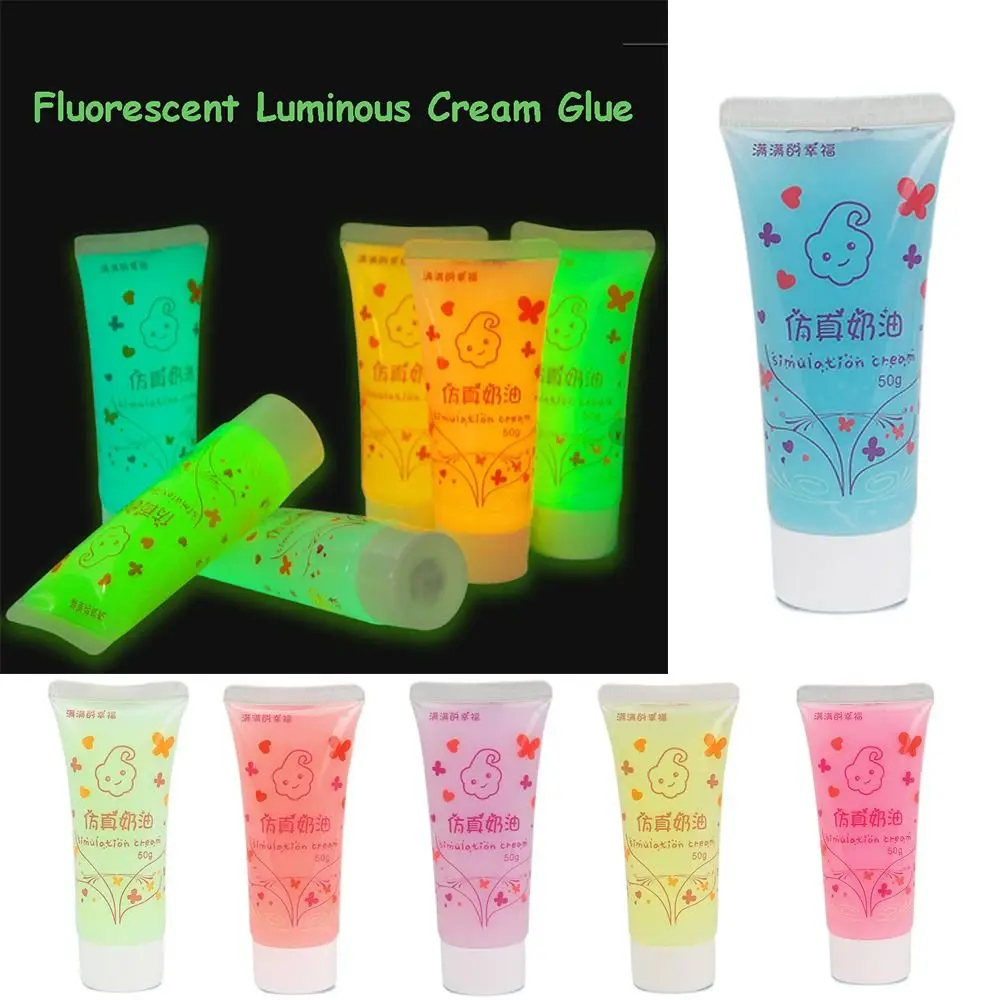 Pegamento de crema luminosa fluorescente, pegamento Guka, crema de resina, pegamento de arcilla batida falsa, pegamento de tarjeta Goo, pegamento de simulación, artesanía Diy, arcilla suave